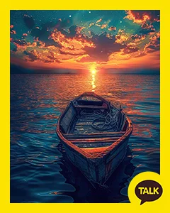 A Ferry At Sunset Following The Stars 카카오톡 테마 카톡테마 무료 다운로드