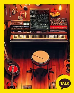 A Studio Of A Small Guitar Band 카카오톡 테마 카톡테마 무료 다운로드