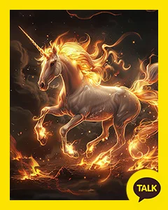 A Unicorn With Shining Golden Mane 카카오톡 테마 카톡테마 무료 다운로드