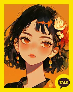 Girl With Autumn Flowers In Hair 카카오톡 테마 카톡테마 무료 다운로드