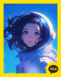 Space Girl Under The Blue Milky Way 카카오톡 테마 카톡테마 무료 다운로드