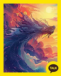 The Blue Dragon In The Red Cloud 카카오톡 테마 카톡테마 무료 다운로드